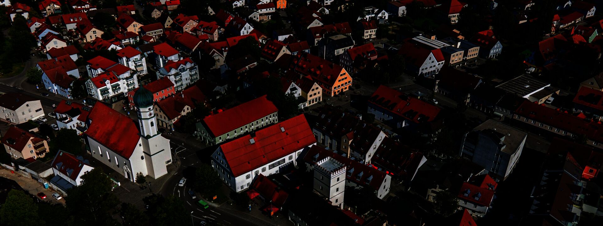 Panoramaansicht vom Ortskern Schwaben